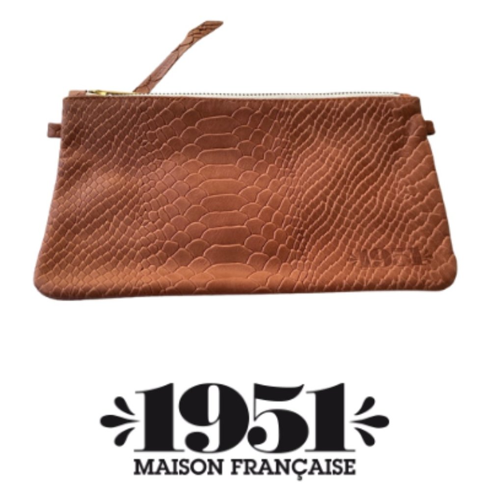 1951 Maison Francaise Gold Python Clutch- Large